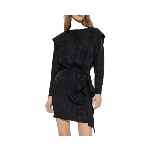 Ruched Faux Leather Mini Dress