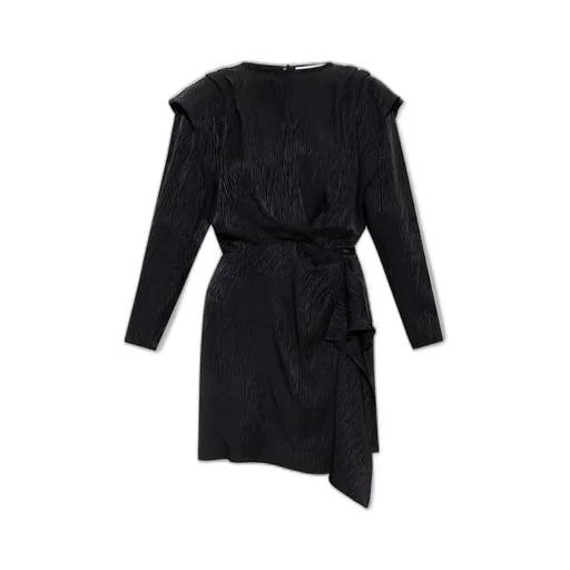 Ruched Faux Leather Mini Dress