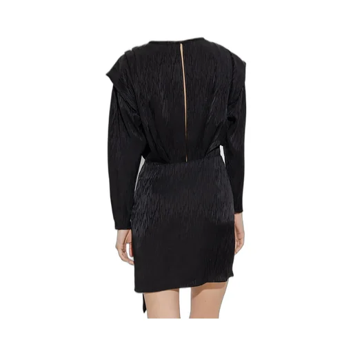 Ruched Faux Leather Mini Dress