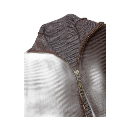 Ribbed Knit Zip-Up Sweater