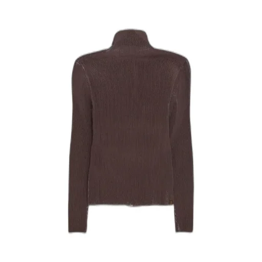 Ribbed Knit Zip-Up Sweater