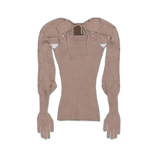 Knit Top With Integrated Gloves