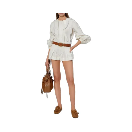 Ruffled Cotton Poplin Blouse