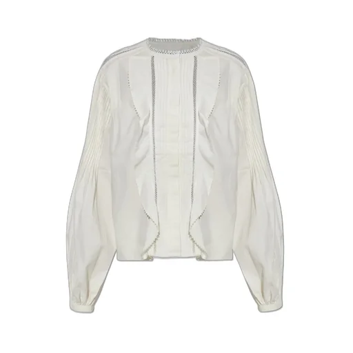 Ruffled Cotton Poplin Blouse