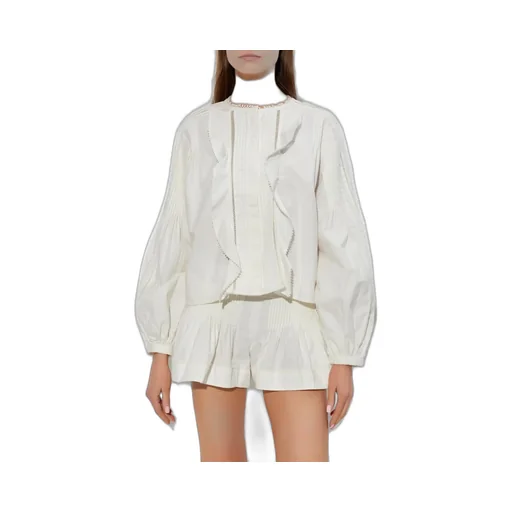 Ruffled Cotton Poplin Blouse