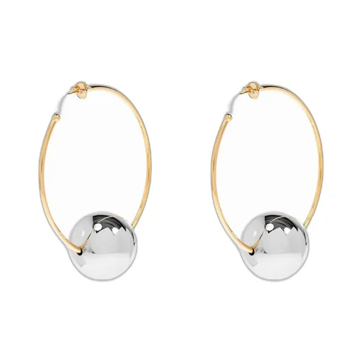 Hoop Earrings With Sphere Charm