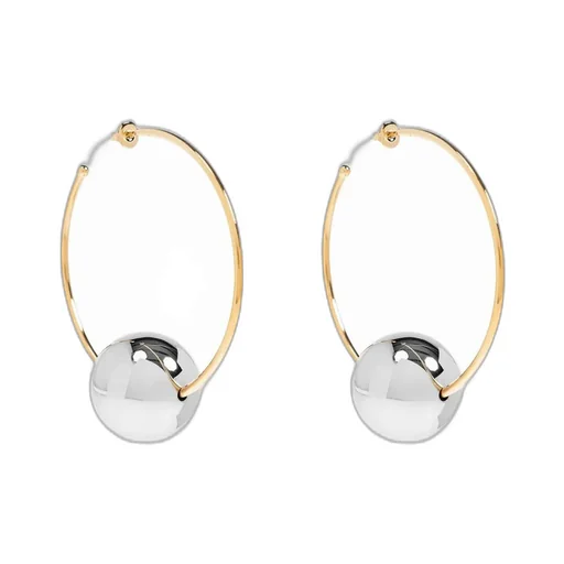 Hoop Earrings With Sphere Charm