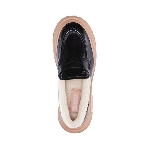 Platform Loafers With Shearling Lining