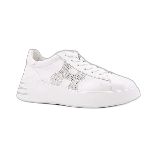 Low-Top Sneakers With Rhinestone H Logo
