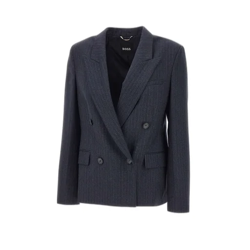 Double-Breasted Pinstripe Blazer
