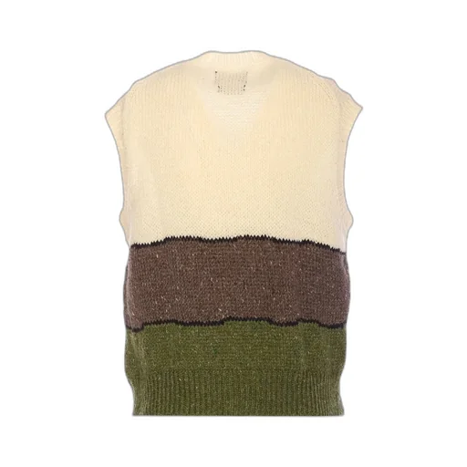 Wool Vest With Dog Motif