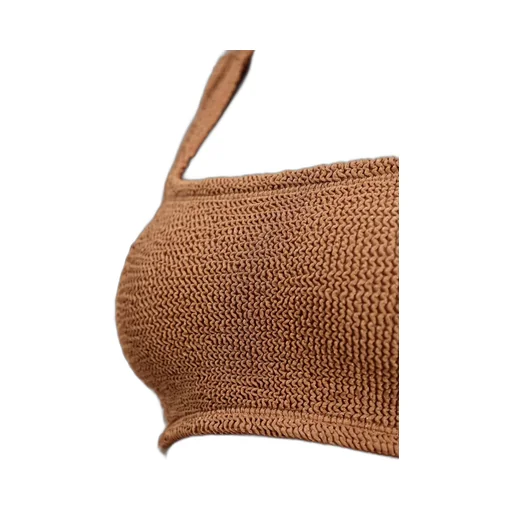 Textured Square Neck Bikini Top And Bottom Set