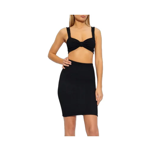 Ribbed Knit Pencil Skirt
