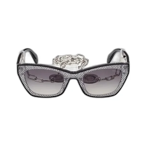 Cat Eye Sunglasses With Chain Detail