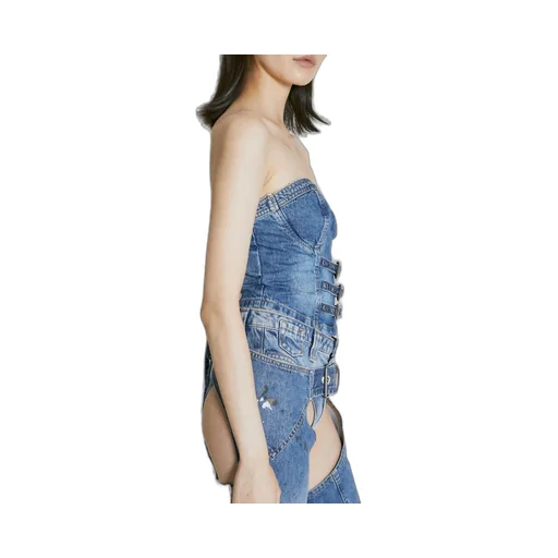 Denim Corset Top And Chaps Set