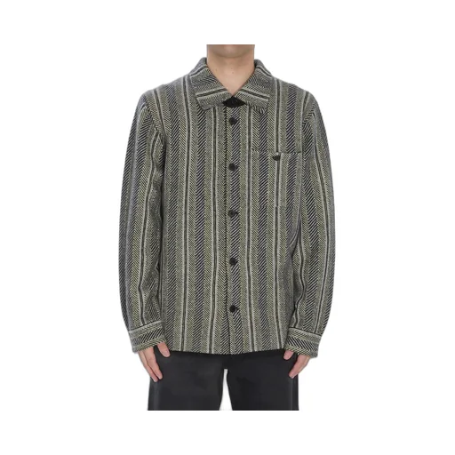 Striped Herringbone Shirt Jacket