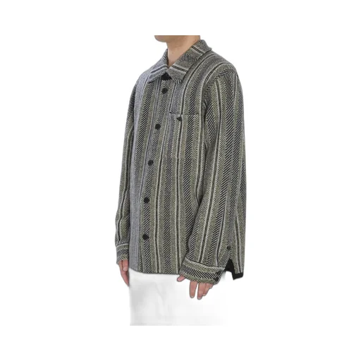 Striped Herringbone Shirt Jacket
