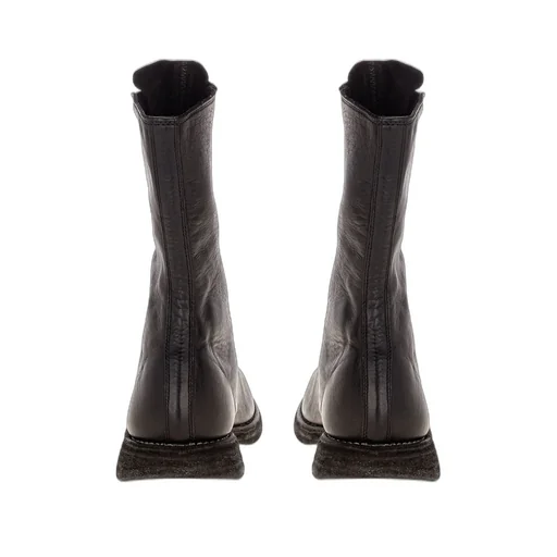 Zip Front Leather Boots