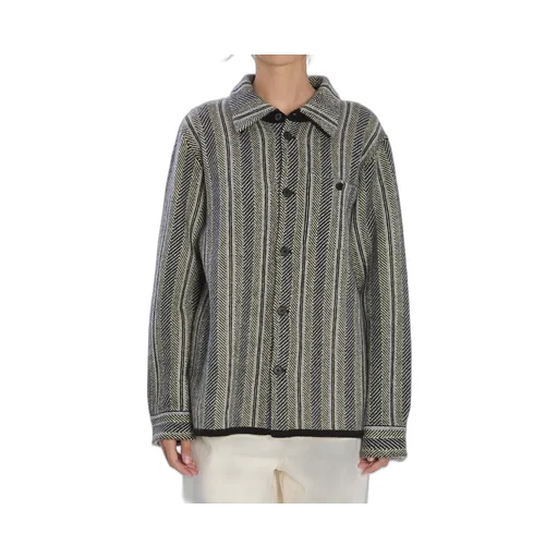 Striped Herringbone Shirt Jacket