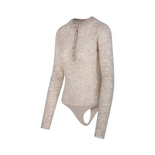 Ribbed Henley Bodysuit