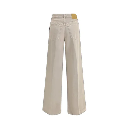 Wide-Leg Pleated Jeans