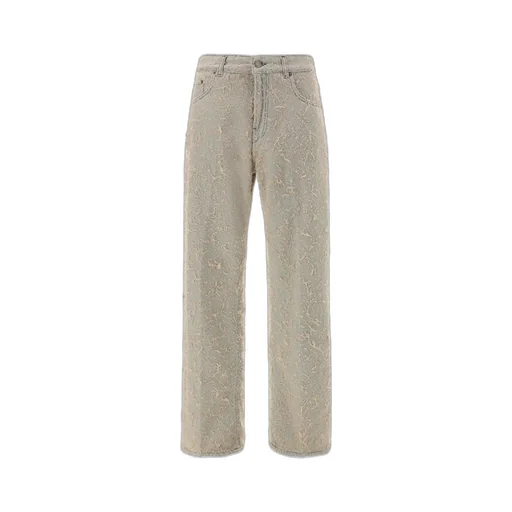 Distressed Wide-Leg Jeans