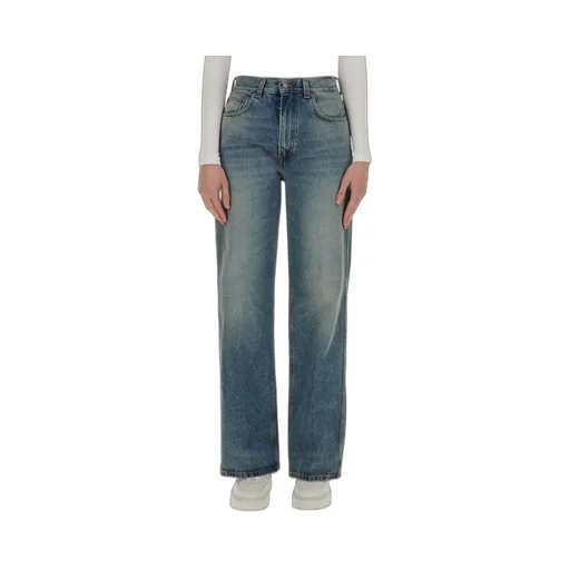 High-Waisted Straight-Leg Jeans