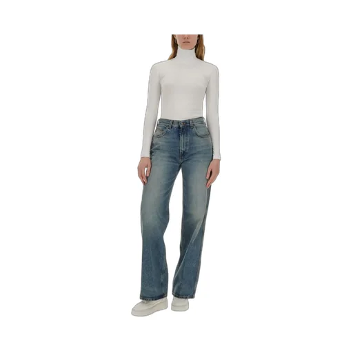 High-Waisted Straight-Leg Jeans
