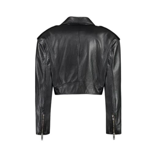 Cropped Leather Biker Jacket