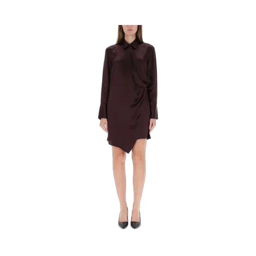 Asymmetric Draped Shirt Dress