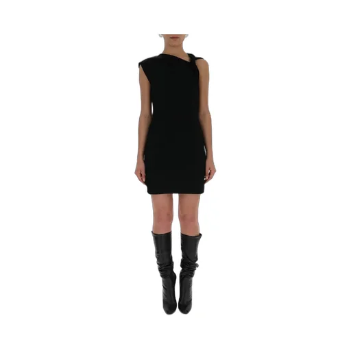 Sheath Dress With Draped Shoulder