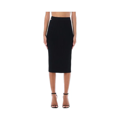 Ribbed Knit Midi Skirt