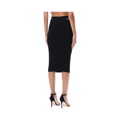Ribbed Knit Midi Skirt