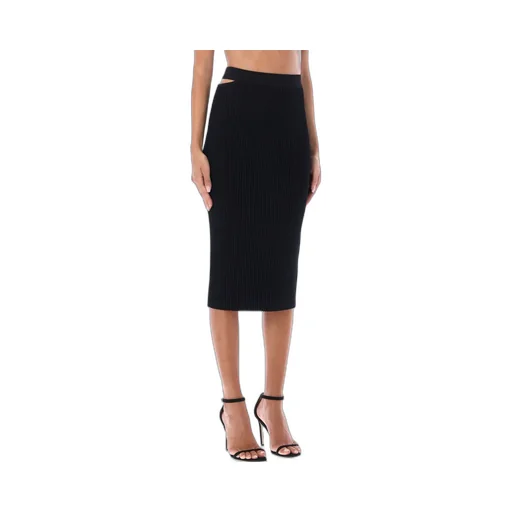 Ribbed Knit Midi Skirt