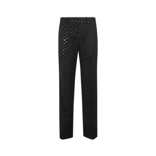 High-Waisted Trousers With Moon Print