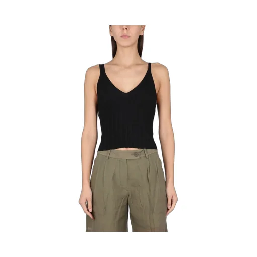 Ribbed V-Neck Tank Top