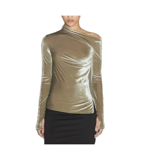 Draped Velvet Top