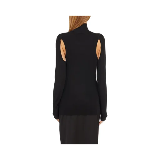 Turtleneck Sweater With Cut-Out Shoulders