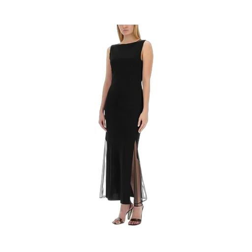 Sleeveless Maxi Dress With Tulle Inserts