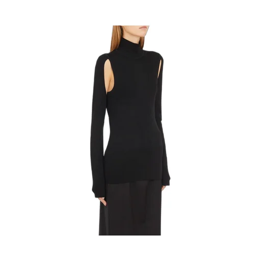 Turtleneck Sweater With Cut-Out Shoulders