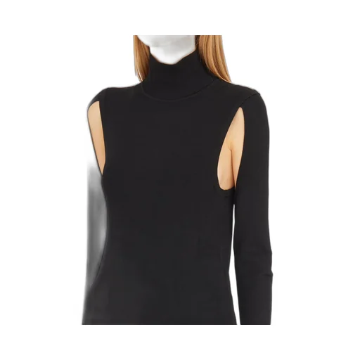 Turtleneck Sweater With Cut-Out Shoulders
