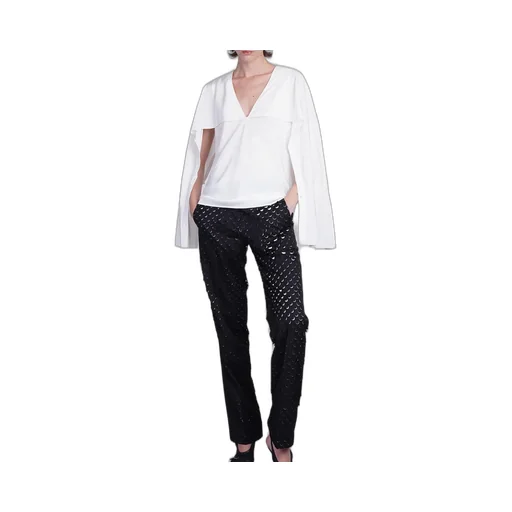 Ruffled V-Neck Blouse