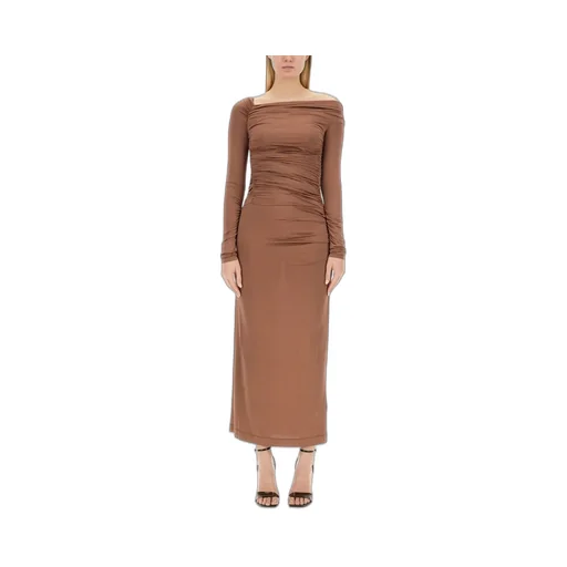 Ruched Off-The-Shoulder Maxi Dress