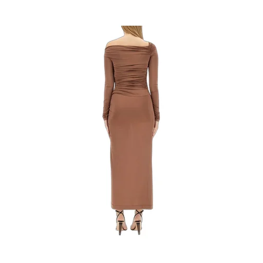 Ruched Off-The-Shoulder Maxi Dress