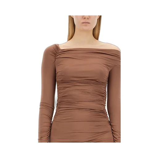 Ruched Off-The-Shoulder Maxi Dress