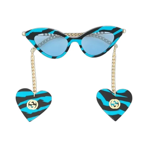 Cat-Eye Sunglasses With Heart Charms