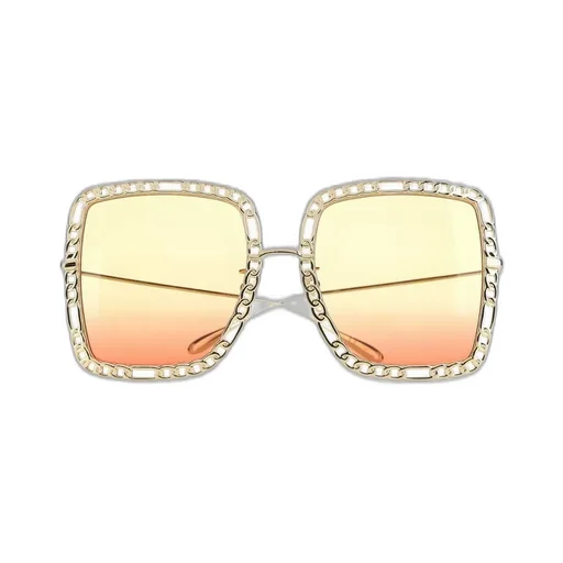 Square Sunglasses With Chain Detail