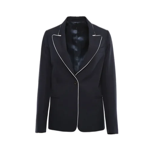 Blazer With Contrast Piping