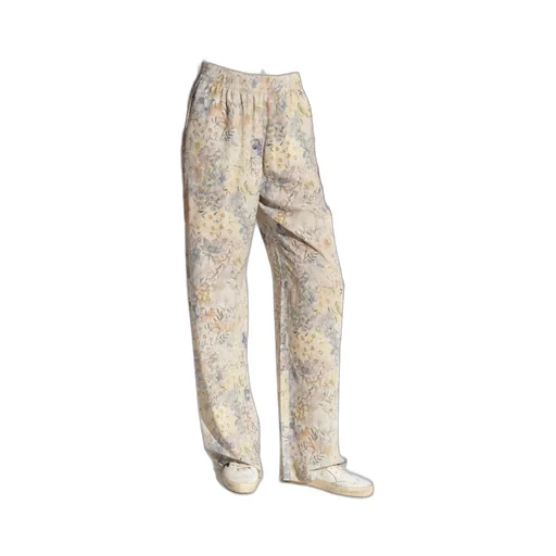 Floral Print Wide-Leg Trousers
