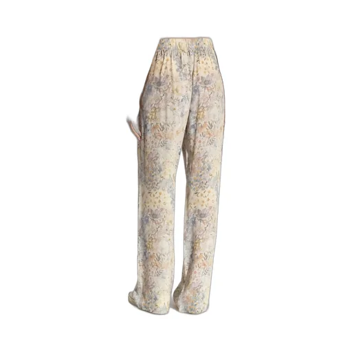 Floral Print Wide-Leg Trousers